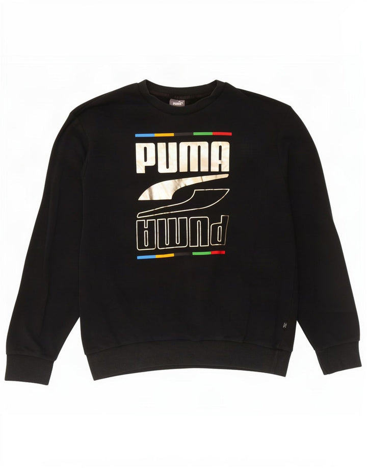 Puma Mens Graphic Sweatshirt Jumper Large Black Cotton