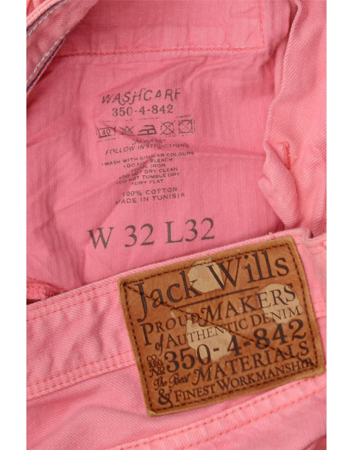 Jack Wills Mens Straight Jeans W32 L32 Pink Cotton