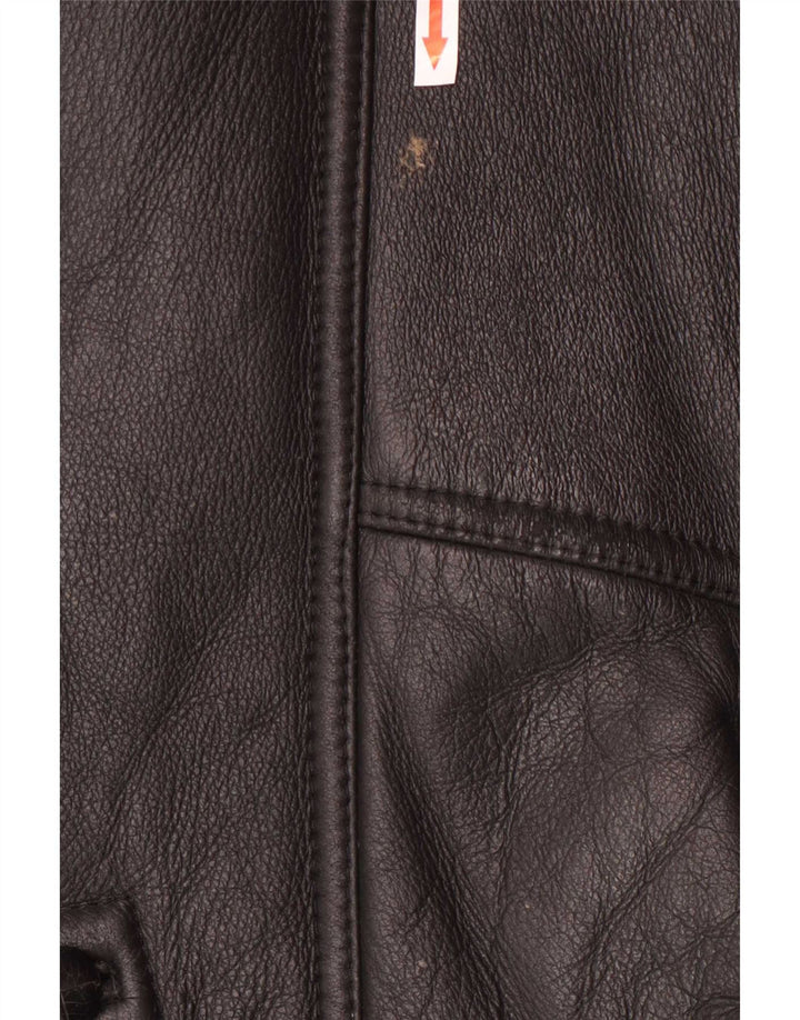 Vintage Mens Shearling Jacket IT 50 Large Black