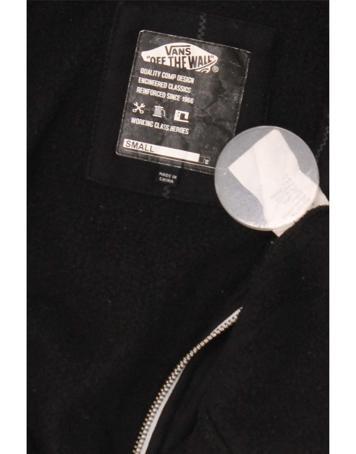 Vans Mens Zip Hoodie Sweater Small Black Striped Cotton