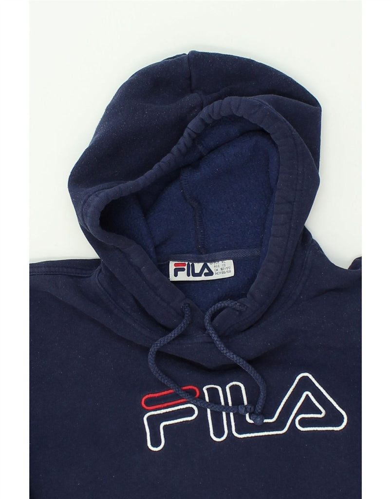 FILA Boys Graphic Hoodie Jumper 12-13 Years XL Navy Blue Cotton | Vintage Fila | Thrift | Second-Hand Fila | Used Clothing | Messina Hembry 