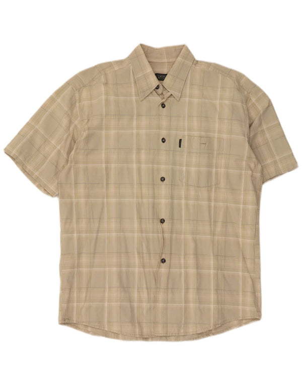 Camel Active Mens Short Sleeve Shirt XL Beige Check