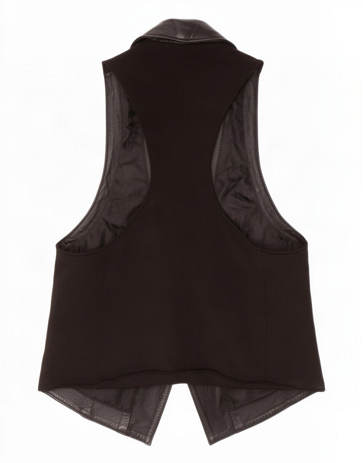 Conbipel Womens Waistcoat IT 44 Medium Black Leather