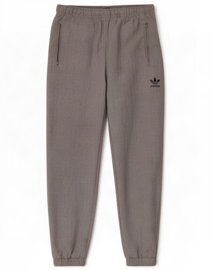 Adidas Mens Tracksuit Trousers Joggers Medium Grey Polyester