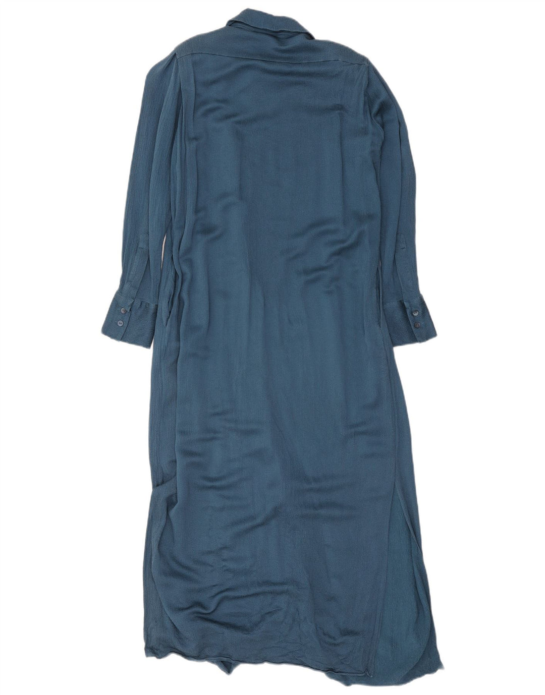 Massimo Dutti Womens Maxi Shirt Dress EU 38 Medium Navy Blue Viscose