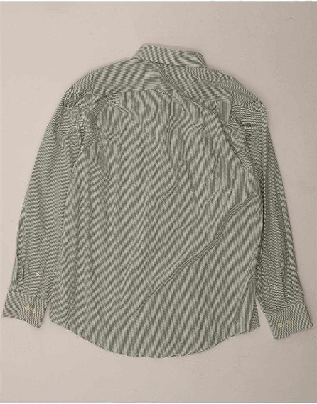 IZOD Mens Shirt Medium Green Pinstripe Cotton Vintage Izod and Second-Hand Izod from Messina Hembry 