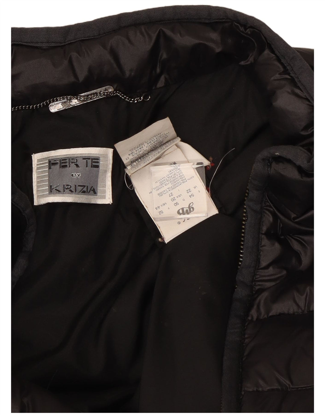 Perte by Krizia Womens Padded Jacket UK 22 3XL  Black