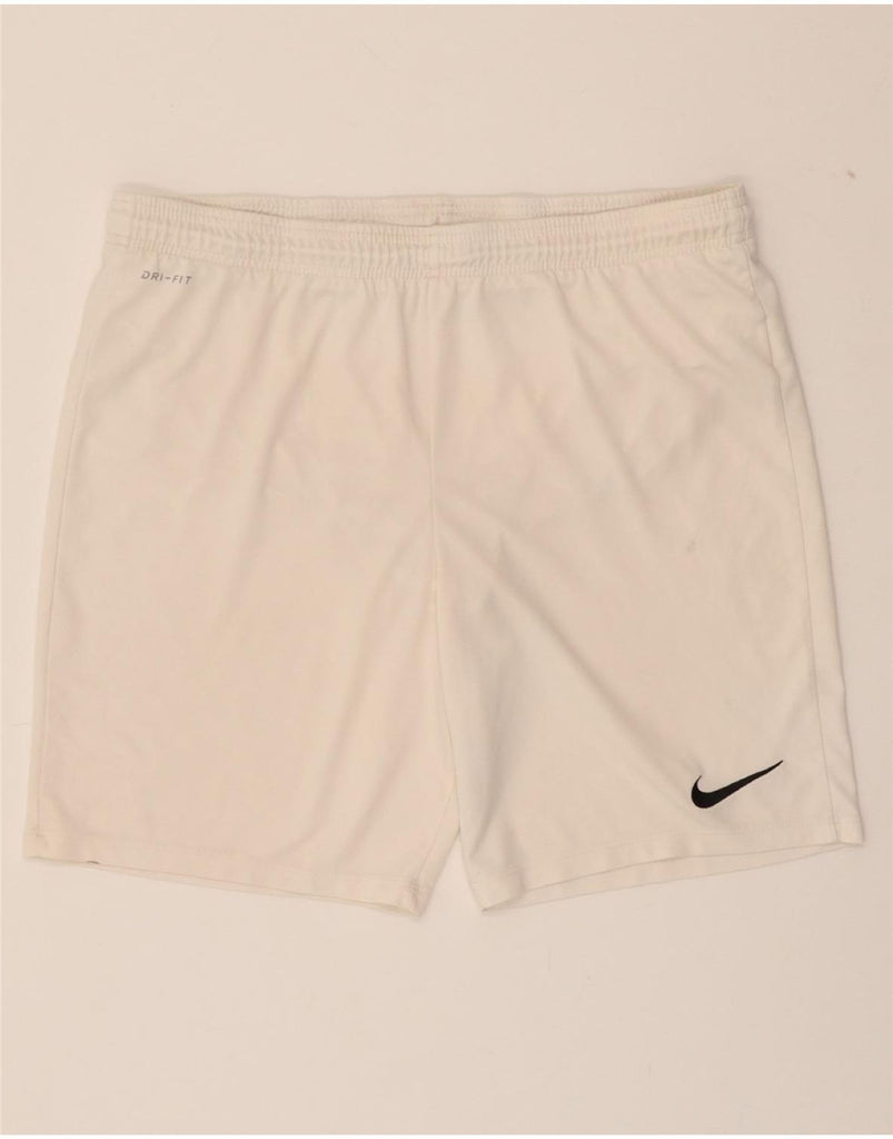 NIKE Mens Dri Fit Sport Shorts Large White Vintage Nike and Second-Hand Nike from Messina Hembry 