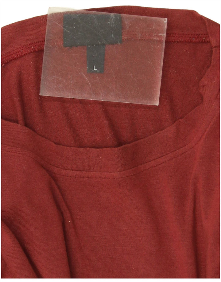 Trussardi Jeans Mens Top Long Sleeve Large Red Viscose