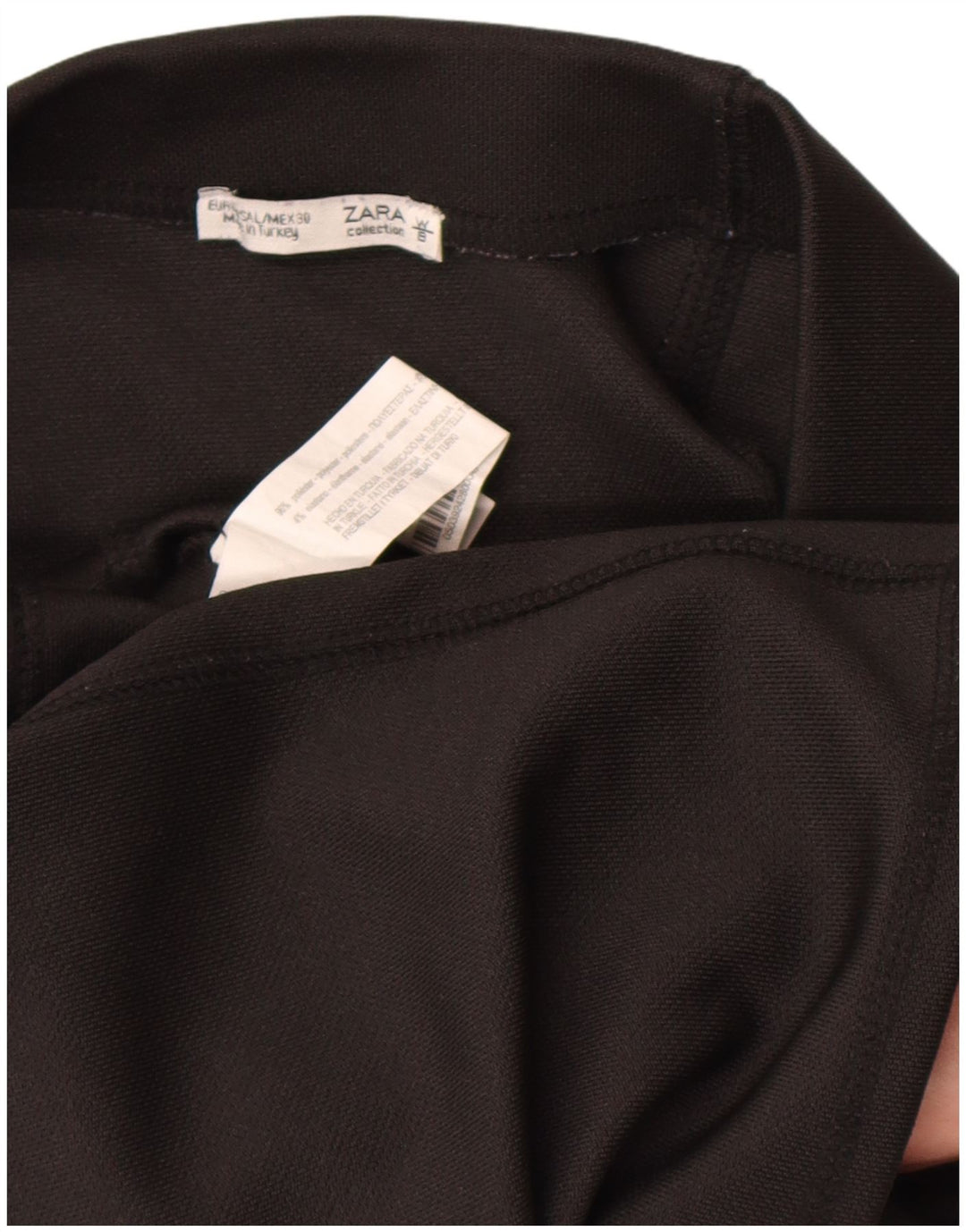 Zara Womens Pencil Skirt Large W30  Black Polyester
