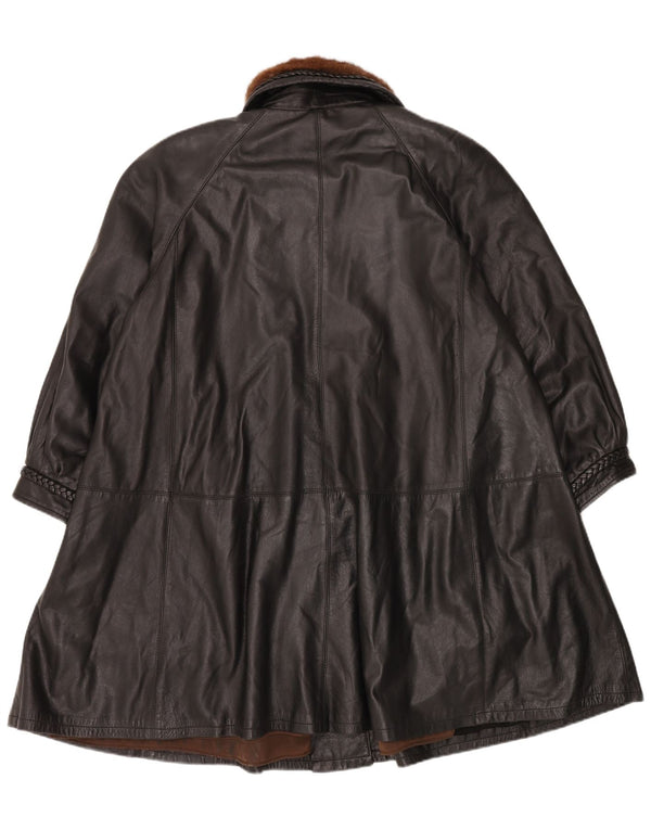 Vincent Womens Leather Coat IT 40 Small Black