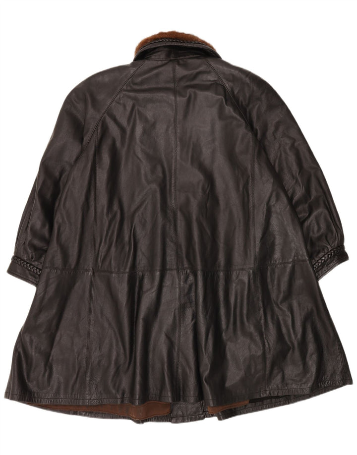Vincent Womens Leather Coat IT 40 Small Black