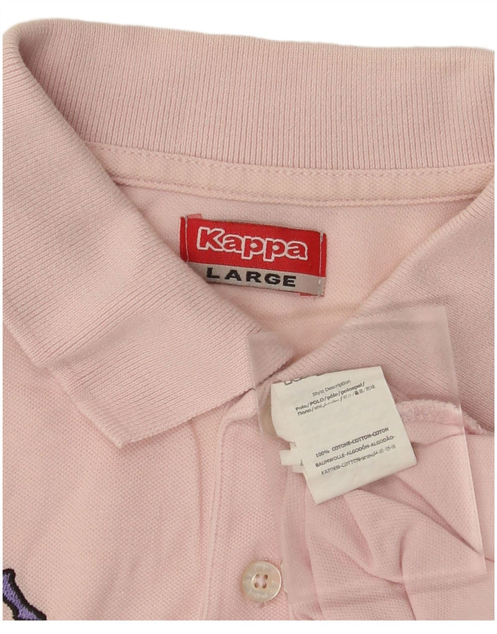 Kappa Mens Polo Shirt Large Pink Cotton