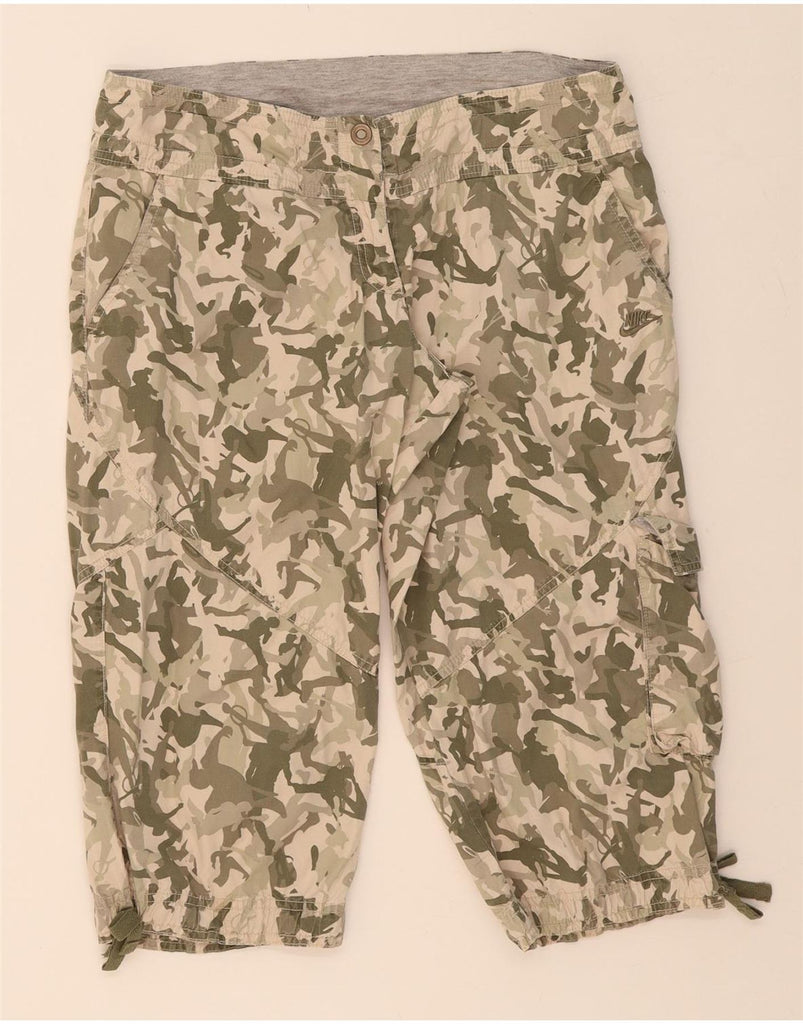 NIKE Womens Bermuda Cargo Shorts US 8/10 Medium W32 L18  Green Camouflage Vintage Nike and Second-Hand Nike from Messina Hembry 