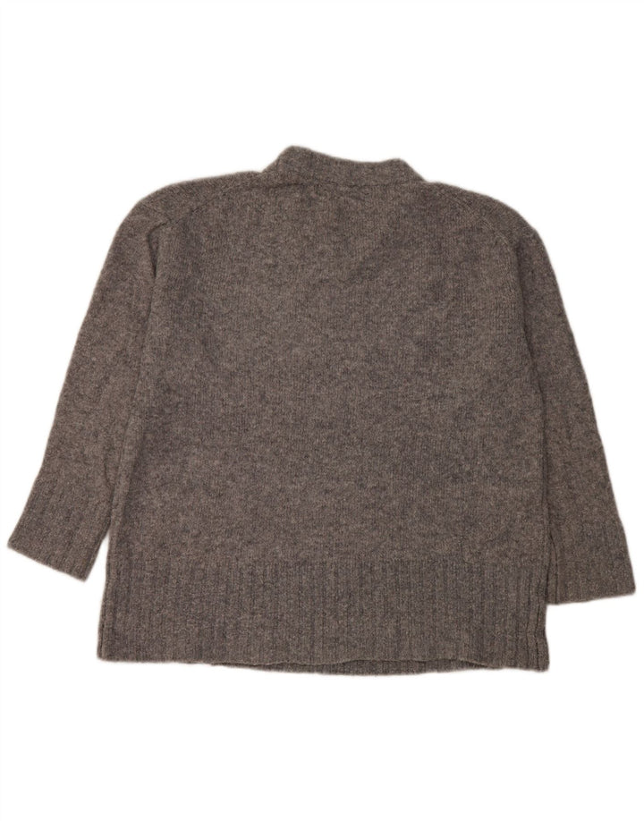 Zara Womens Oversized Turtle Neck Jumper Sweater UK 10 Small Grey Flecked