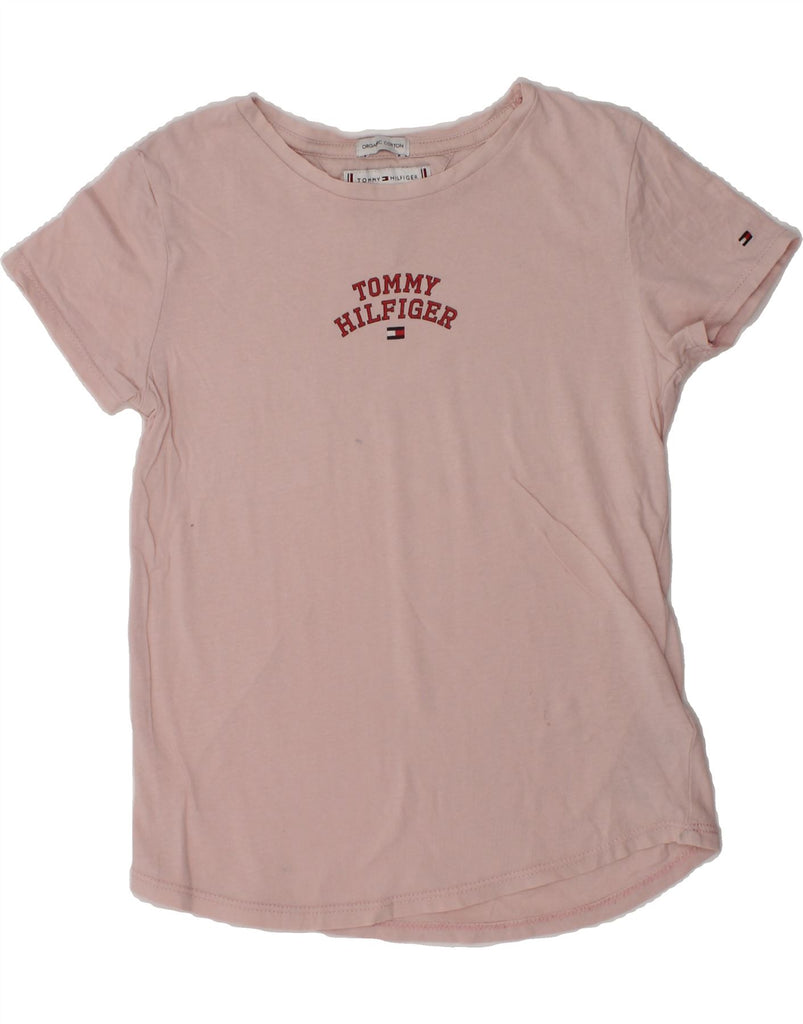 TOMMY HILFIGER Girls Graphic T-Shirt Top 7-8 Years Pink Cotton | Vintage Tommy Hilfiger | Thrift | Second-Hand Tommy Hilfiger | Used Clothing | Messina Hembry 