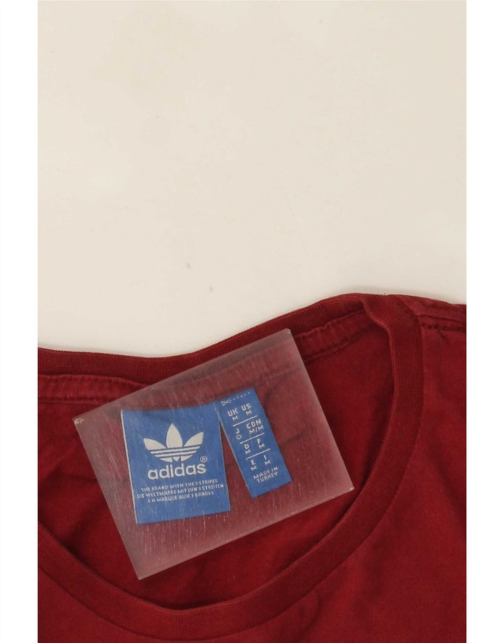 Adidas Mens Graphic T-Shirt Top Medium Burgundy