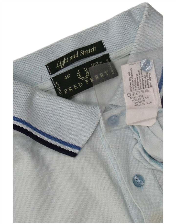 FRED PERRY Mens Light and Stretch Polo Shirt Small Blue Cotton