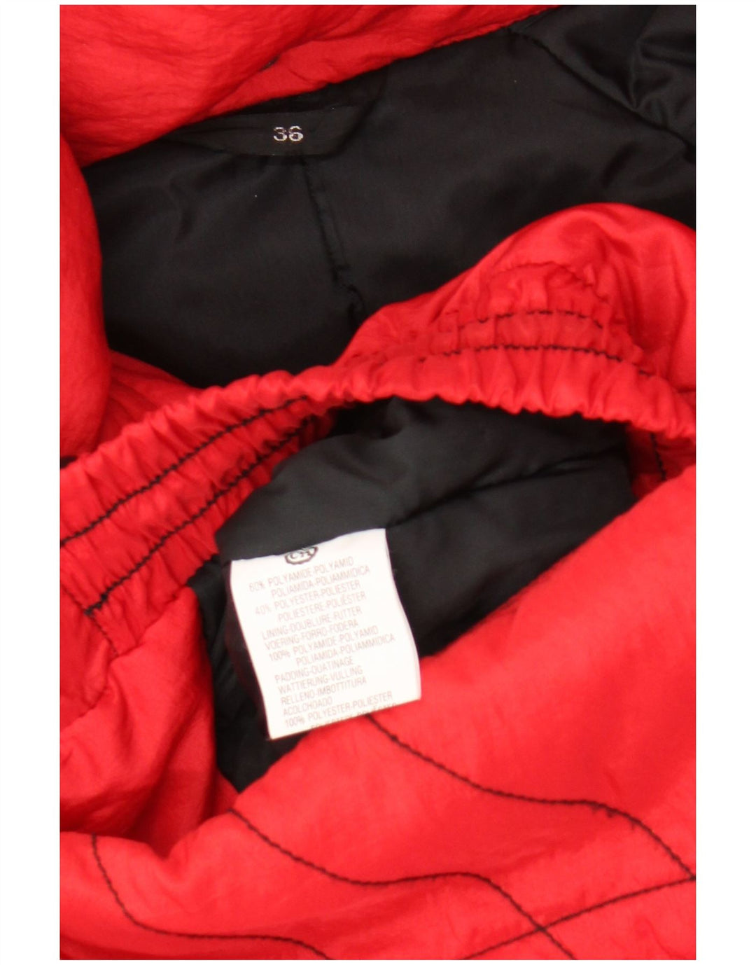 C & A Womens Hooded Oversized Padded Jacket EU 36 Small Red Polyamide