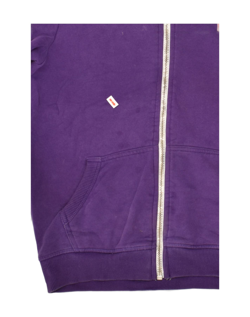 SUPERDRY Womens Graphic Zip Hoodie Sweater Uk 14 Medium Purple Cotton | Vintage Superdry | Thrift | Second-Hand Superdry | Used Clothing | Messina Hembry 