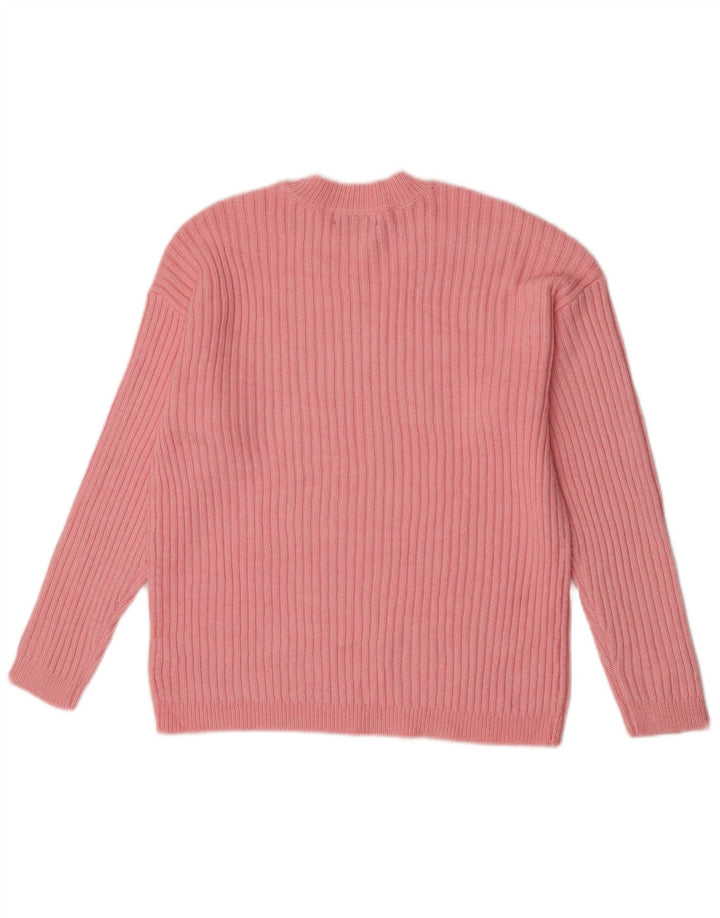 Marks & Spencer Womens Crew Neck Jumper Sweater UK 14 Medium Pink Polyester