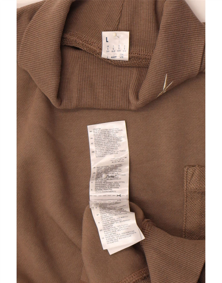 Reebok Womens Oversized Roll Neck Sweatshirt Jumper UK 16/18 Large Brown