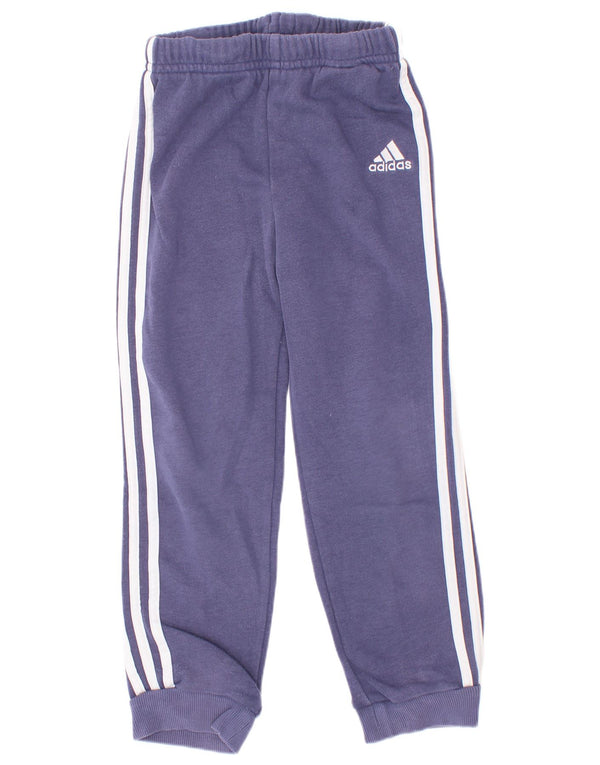Adidas Boys Tracksuit Trousers Joggers 3-4 Years Navy Blue Cotton
