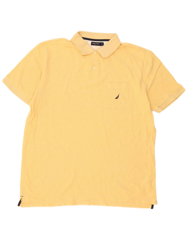 Nautica Mens Polo Shirt XL Yellow Cotton