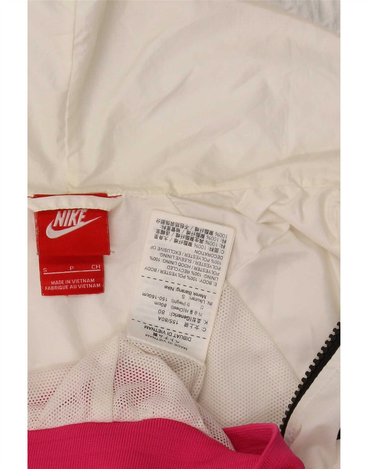 Nike Womens Hooded Rain Jacket UK 10 Small Pink Colourblock Polyester