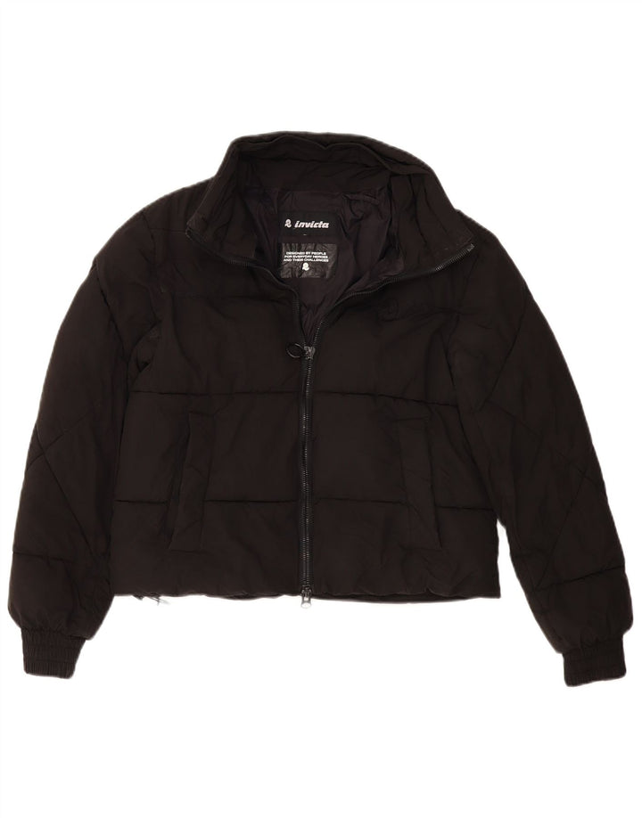 Invicta Womens Crop Oversized Padded Jacket UK 6 XS Black Polyamide