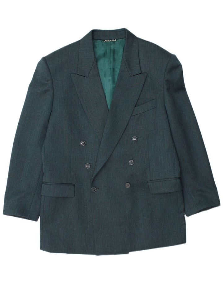 ANGELICO Mens Double Breasted 2 Piece Suit IT 50 Large W34 L30 Green
