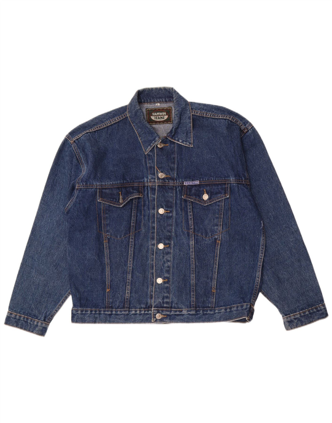 SAMWIN Mens Denim Jacket UK 42 XL Blue
