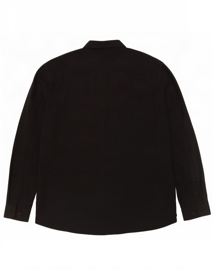 Cos Mens Shirt Medium Navy Blue Flecked Cotton