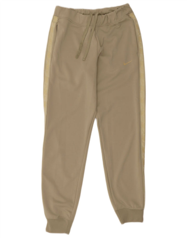 Nike Mens Tracksuit Trousers Joggers Small Beige Colourblock Polyester