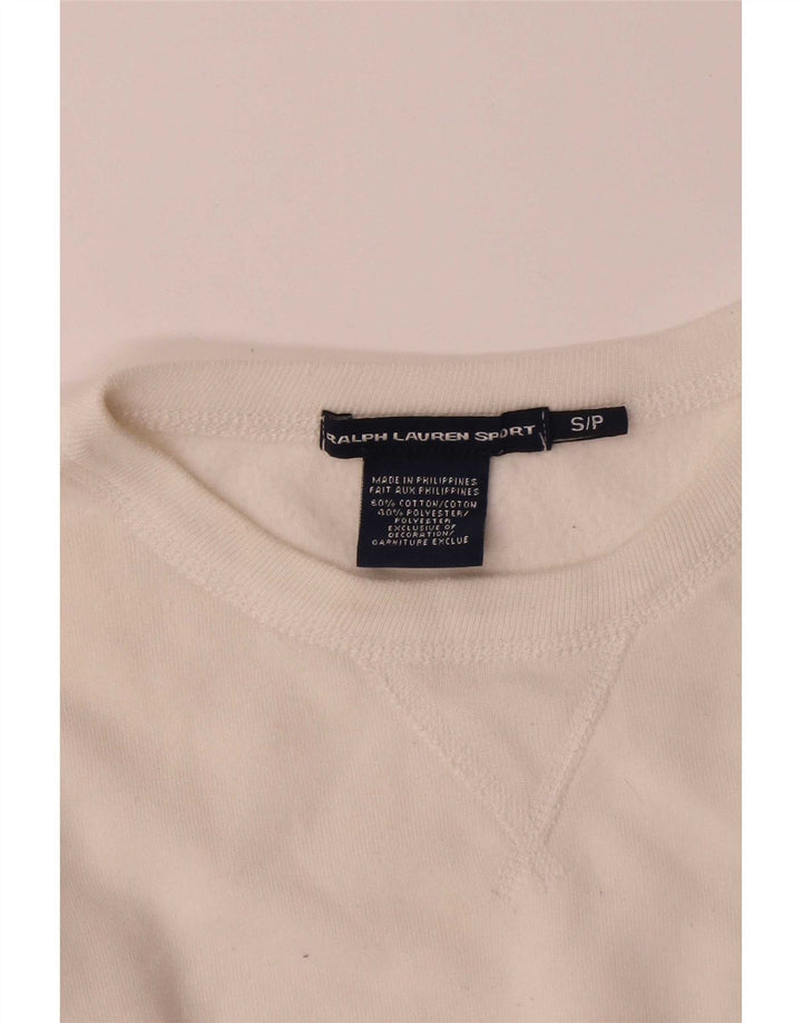 Ralph Lauren Womens Sweatshirt Jumper UK 10 Small White Cotton