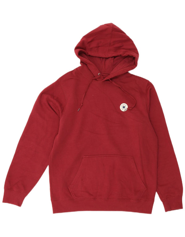 Converse Mens Hoodie Jumper Medium Burgundy Cotton