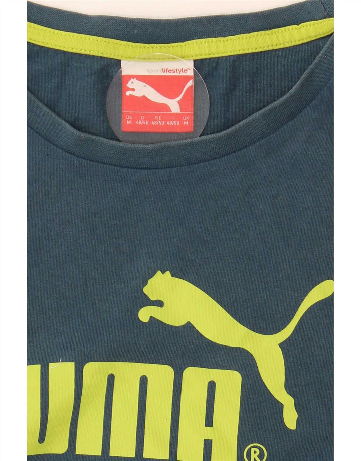 Puma Mens Graphic T-Shirt Top Medium Blue