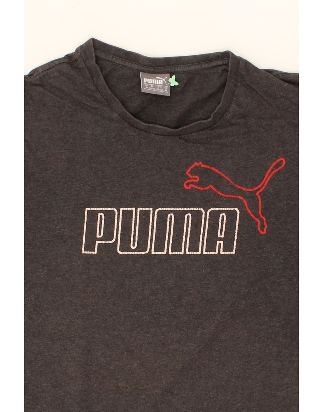 PUMA Mens Graphic T-Shirt Top Medium Grey Cotton Vintage Puma and Second-Hand Puma from Messina Hembry 