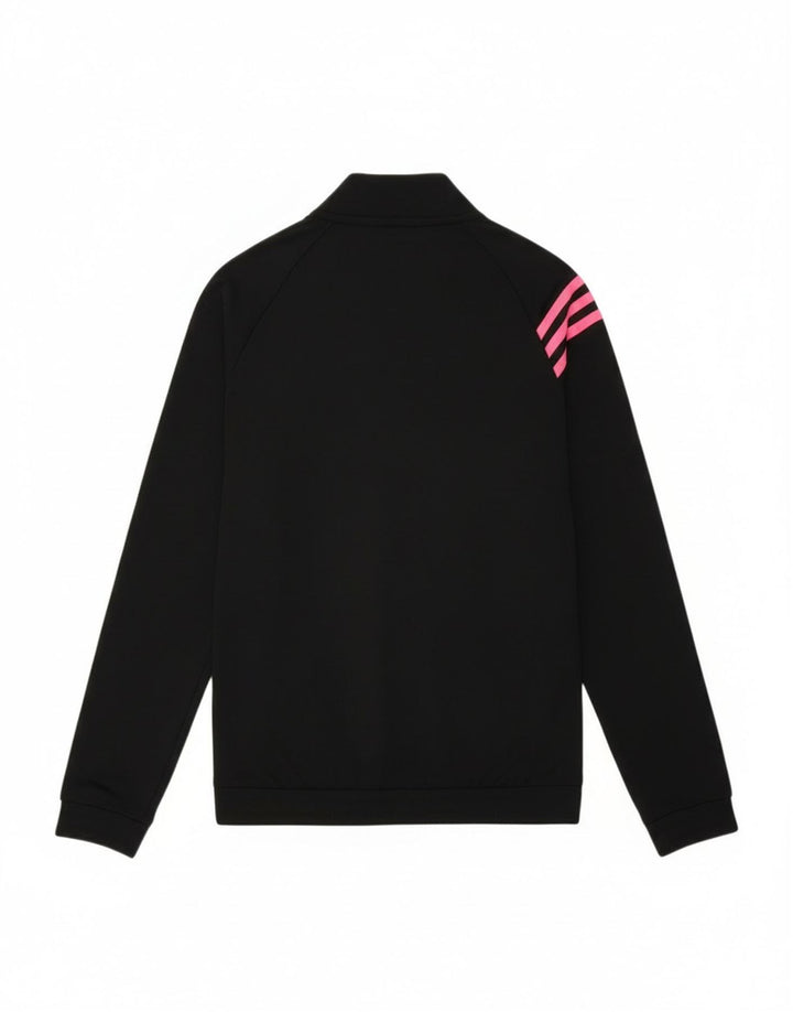 Adidas Girls Tracksuit Top Jacket 13-14 Years Black Polyester Sports