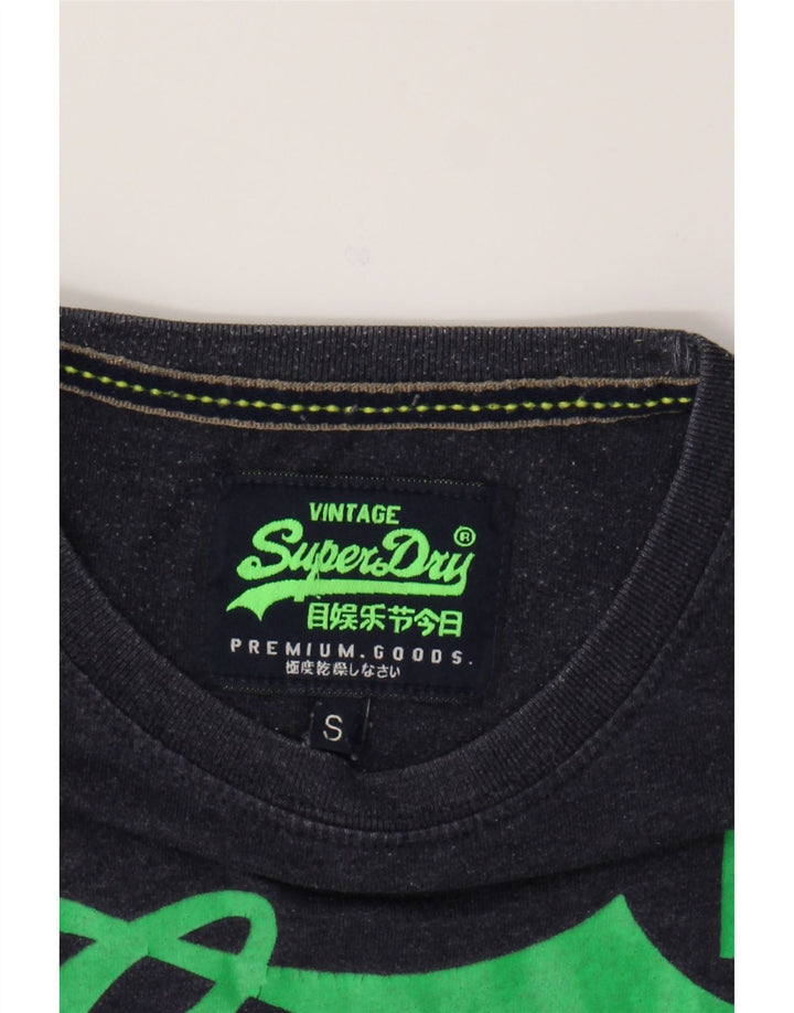 SUPERDRY Mens Graphic T-Shirt Top Small Navy Blue Cotton Vintage Superdry and Second-Hand Superdry from Messina Hembry 