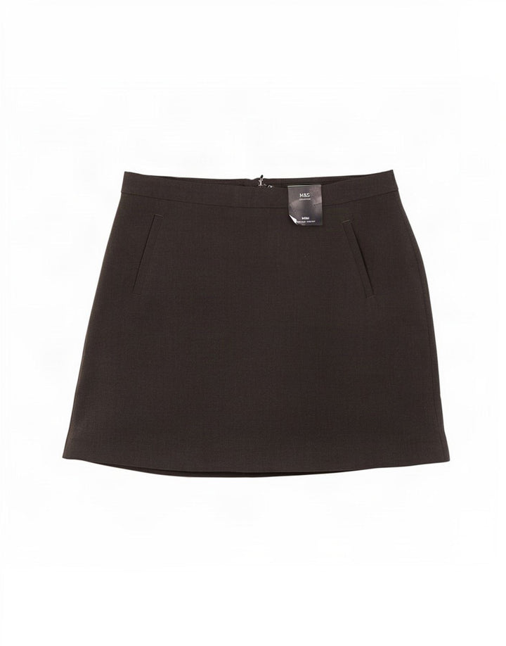 Marks & Spencer Womens Mini Skirt UK 12 Medium W30 Grey Polyester