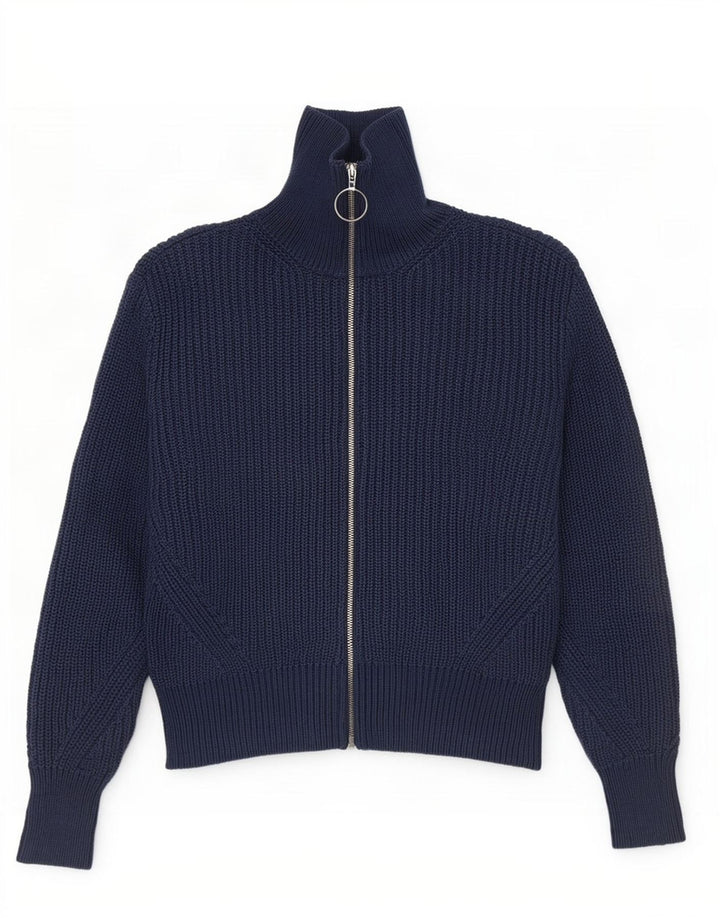 Marks & Spencer Womens Crop Cardigan Sweater UK 12 Medium Navy Blue