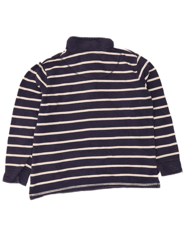 Crew Clothing Womens Zip Neck Jumper Sweater UK 10 Small Navy Blue Striped