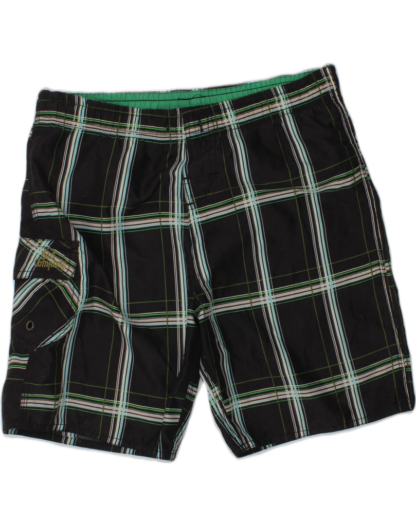 BEST COMPANY Boys Sport Shorts 9-10 Years  Black Check Polyester | Vintage Best Company | Thrift | Second-Hand Best Company | Used Clothing | Messina Hembry 