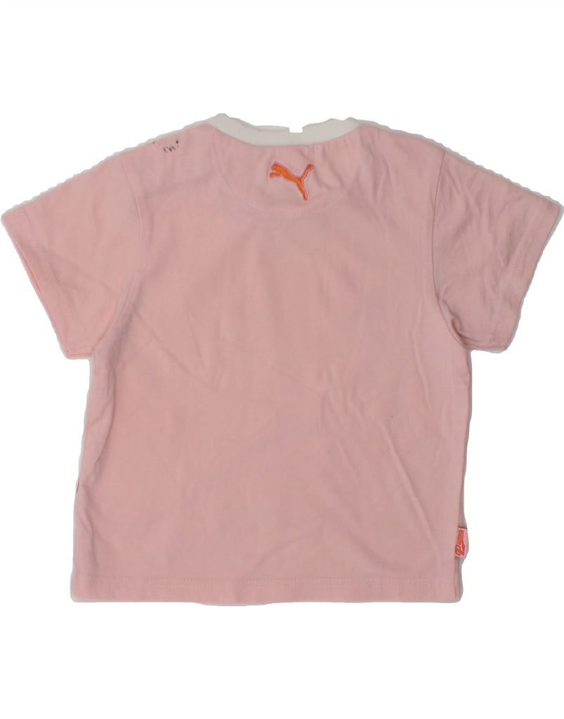 PUMA Baby Girls Graphic T-Shirt Top 6-9 Months Pink Cotton | Vintage Puma | Thrift | Second-Hand Puma | Used Clothing | Messina Hembry 