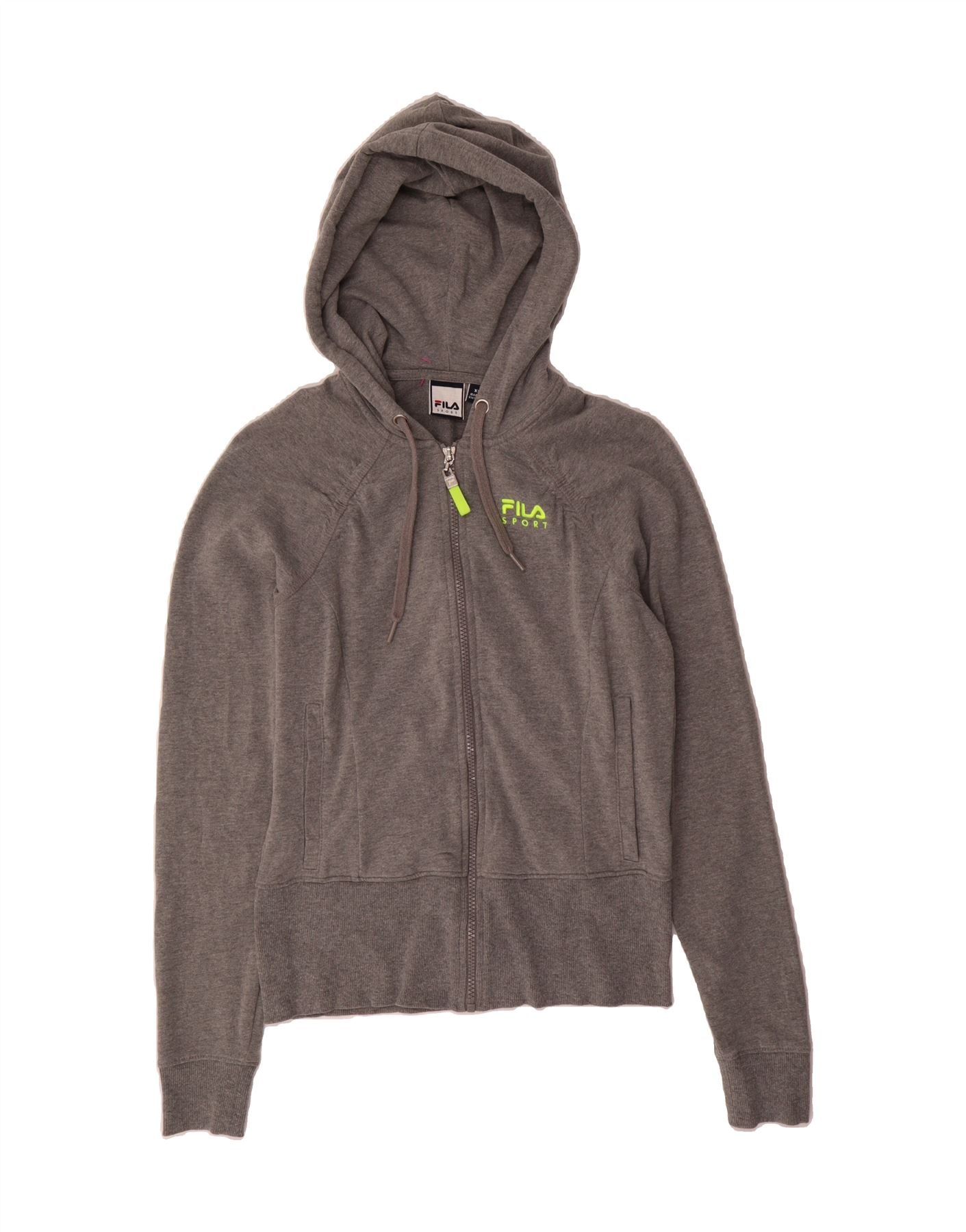 FILA Dames Oversized Zip Hoodie Trui UK XS Grijs Katoen