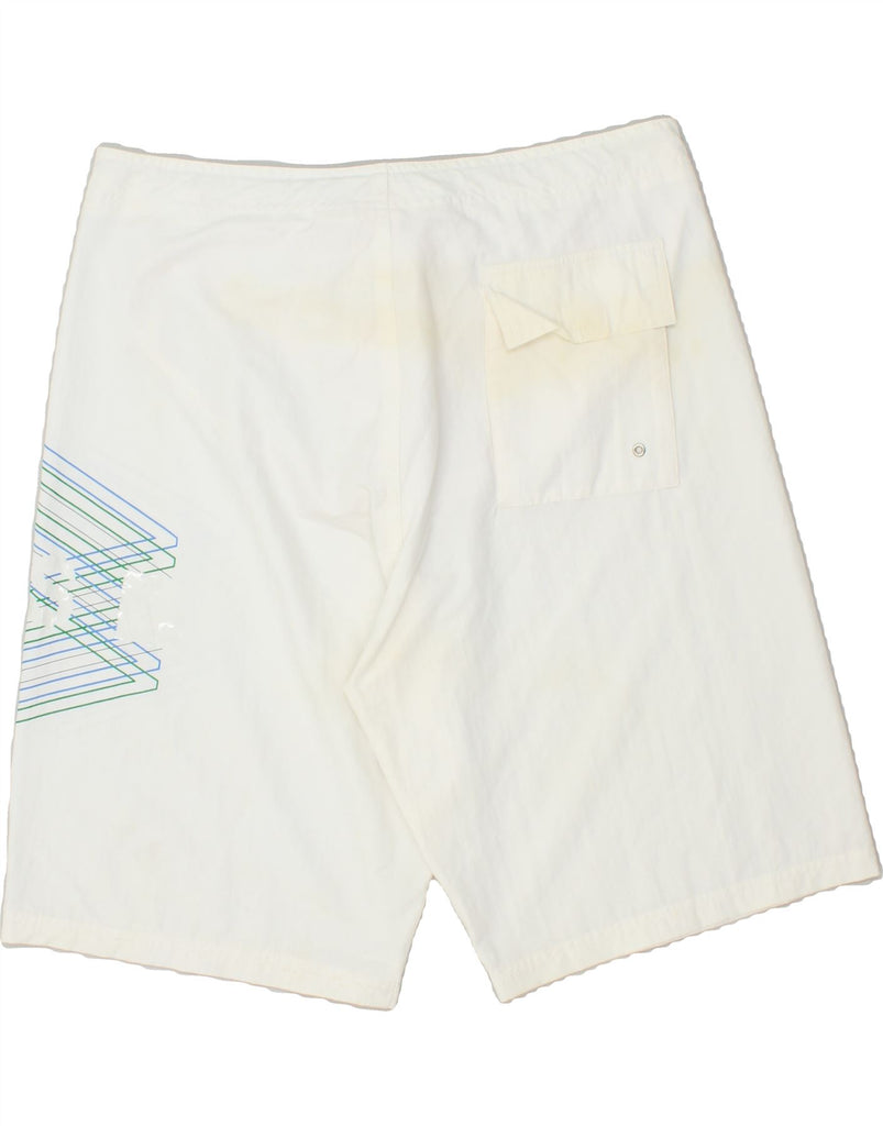 HUGO BOSS Mens Graphic Swimming Shorts XL White Polyamide | Vintage Hugo Boss | Thrift | Second-Hand Hugo Boss | Used Clothing | Messina Hembry 