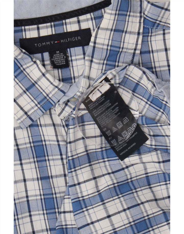 TOMMY HILFIGER Mens Flannel Shirt Medium Blue Check Cotton Vintage Tommy Hilfiger and Second-Hand Tommy Hilfiger from Messina Hembry 