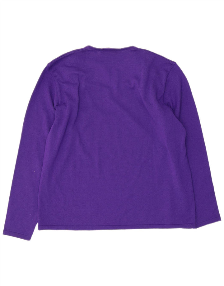 Marina Rinaldi Womens Square Neck Jumper Sweater Size 23 Medium Purple