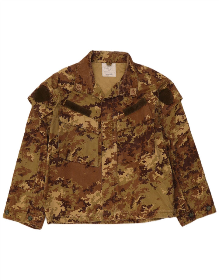 Vintage Mens Military Jacket IT 50 Large Khaki Camouflage Cotton